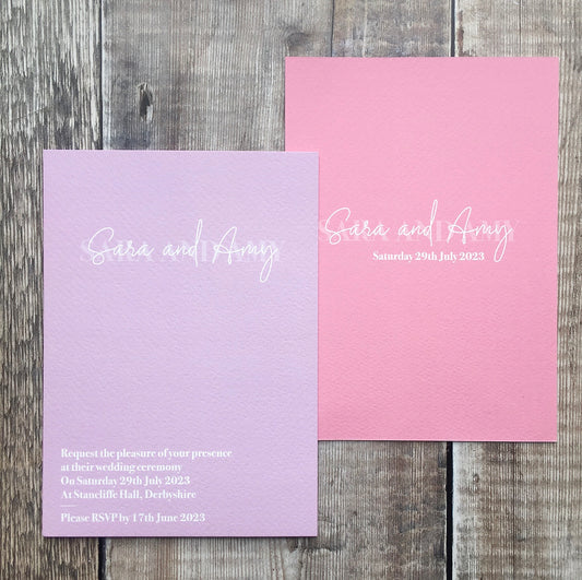 Lavender & Blush Minimal Invitations