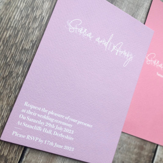 Lavender & Blush Minimal Invitations